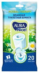 Влажная туалетная бумага АУРА 20шт