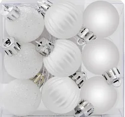 Набор елочных шаров ТАМ-ТАМ белый Д3см 9шт арт.SYQA-0124147