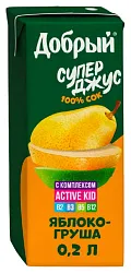 Сок ДОБРЫЙ Актив кид яблоко груша 0.2л