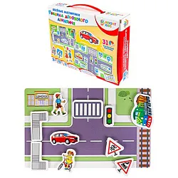 Настольная игра РЫЖИЙ КОТ Веселые магнитики правила дорожного движения арт.ИН-5521