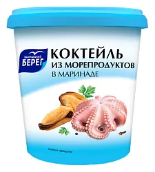 Коктейль БАЛТИЙСКИЙ БЕРЕГ из морепродуктов в маринаде 390г