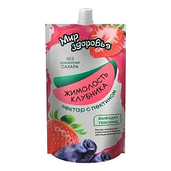 Нектар МИР ЗДОРОВЬЯ жимолость клубника с пектином д/пак 0.3л