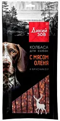 Лакомство для собак ДИКИЙ ЗОВ Колбаса с мясом оленя и брусникой 85г