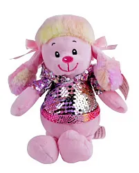 Игрушка мягкая ТАМ ТАМ Пудель с пайетками розовый арт.НМ9080-1