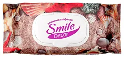 Влажные салфетки СМАЙЛ Декор с клапаном 60шт 