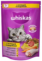 Корм для кошек ВИСКАС Подушечки с нежным паштетом с курицей индейкой 350г