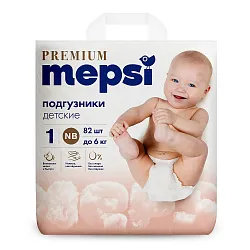 Подгузники МЕПСИ Премиум NB до 6кг 82шт