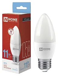 Лампа светодиодная ИН ХОУМ Свеча 11Вт 6500К 1050Лм Е27