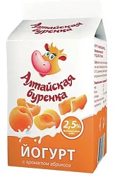 Йогурт АЛТАЙСКАЯ БУРЕНКА абрикос бзмж 2.5% пюр/пак 450г