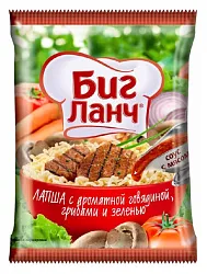 Лапша б/п КУХНЯ БЕЗ ГРАНИЦ биг ланч с говядиной грибами и зеленью 75г