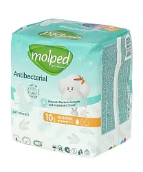 Прокладки МОЛПЕД Антибактериальные нормал с крылышками 10шт