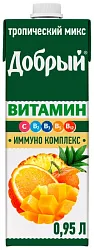 Напиток сокосодержащий ДОБРЫЙ тропический микс 0.95л