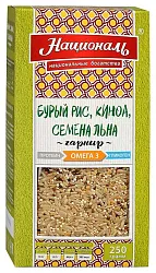 Смесь круп НАЦИОНАЛЬ Бурый рис киноа семя льна омега 3 карт/уп 250г