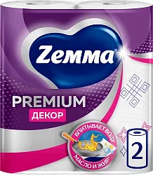 Бумажные полотенца ЗЕММА Премиум Декор 2сл 2рул