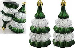Набор елочных украшений ТАМ-ТАМ Елочки с декором зеленый 2шт арт.SYQC-0123233-3