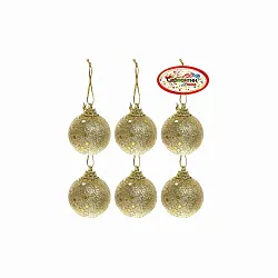 Набор шаров СЕРПАНТИН Д4см цвет золото 6шт арт.652-012