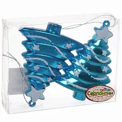 Набор елочных украшений СЕРПАНТИН Сказочная елочка 8см синий