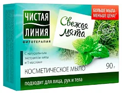 Мыло туалетное ЧИСТАЯ ЛИНИЯ с мятой 90г