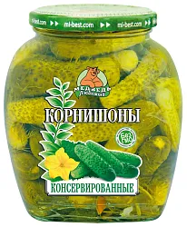 Огурцы МЕДВЕДЬ ЛЮБИМЫЙ корнишоны премиум ст/б 720мл