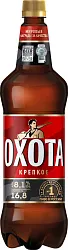 Пиво ОХОТА крепкое светлое 8.1% пэт 1.2л