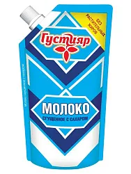Сгущенное молоко ГУСТИЯР с сахаром бзмж 0.2% д/пак 270г
