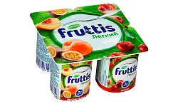 Йогуртный продукт ФРУТТИС Легкий персик маракуйя вишня бзмж 0.1% 110г