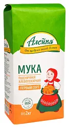 Мука АЛЕЙКА пшеничная 1с бум/уп 2кг