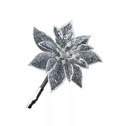 Елочное украшение МАДЖИК ТАЙМ Цветок серебро 10*7*7см арт.87439