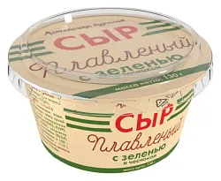 Сыр плавленый АЛТАЙСКАЯ БУРЕНКА из творога с зеленью и чесноком бзмж 35% 130г
