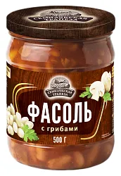 Фасоль СЕМИЛУКСКАЯ ТРАПЕЗА с грибами в т/с ст/б 500г