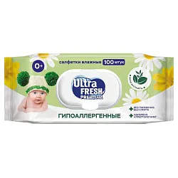 Влажные салфетки УЛЬТРА ФРЕШ Премиум Беби Фитолиния 100шт