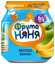 Пюре ФРУТОНЯНЯ яблоко банан ст/б 100г