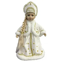 Декор новогодний МАДЖИК ТАЙМ Снегурочка 17.5*20.5см на опоре арт.95183