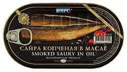 Сайра БАРС Тихоокеанская копченая в масле ж/б ключ 190г